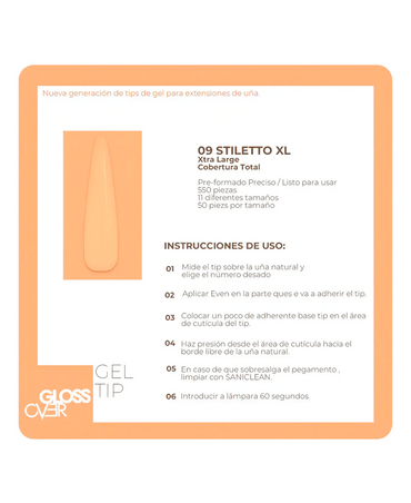 GLOSS OVER GELTIP STILETTO XL / COBERTURA TOTAL