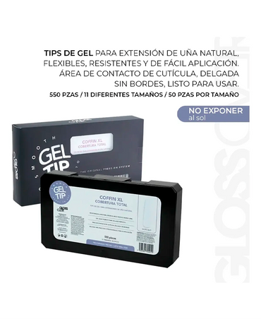 GLOSS OVER GELTIP COFFIN XL / COBERTURA TOTAL 550 PZAS.