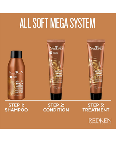 REDKEN TRAVEL KIT ALL SOFT MEGA SHAMPOO/CONDITIONER/HYDRAMELT - El Palacio De La Belleza