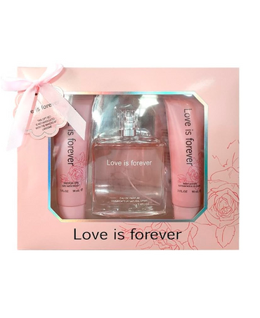 EBC LOVE IS FOREVER SET EAU PARFUM/ BODY LOTION//SHOWER GEL