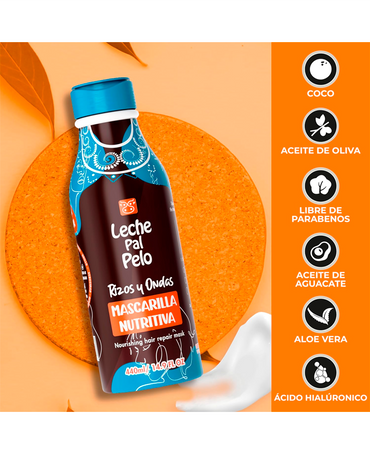 LECHE PAL PELO RIZOS & AFRO MASC. NUTRITIVA 440 ML.