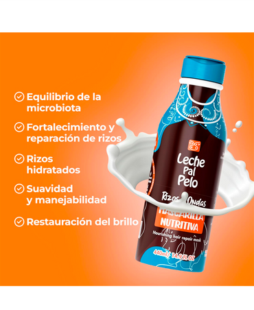 LECHE PAL PELO RIZOS & AFRO MASC. NUTRITIVA 440 ML.