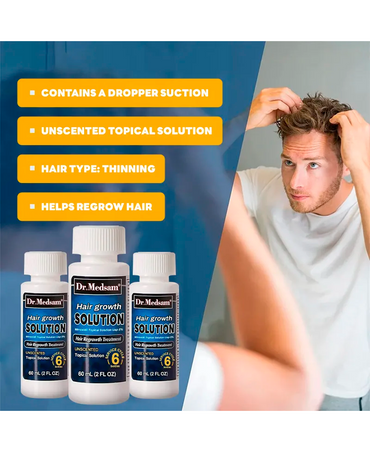 DR. MEDSAM MINOXIDIL PARA CABELLO Y BARBA AL 5% 60 ML. - El Palacio De La Belleza