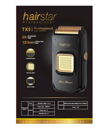 HAIRSTAR SHAVER RECARGABLE LITIO BLACK AND GOLD TX5
