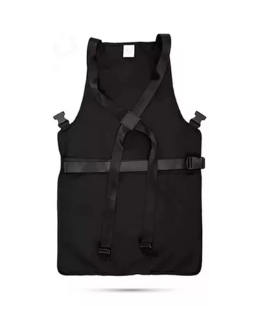 HAIR STAR BARBER APRON MANDIL ELASTICO NEGRO CON VINYL CAFE 0126016