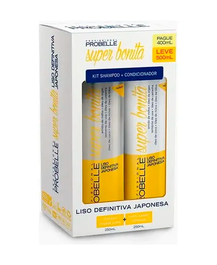 PROBELLE SUPER BONITA KIT ALISADO SHAMPOO+ACONDICIONADOR 250 ML.