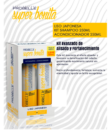 PROBELLE SUPER BONITA KIT ALISADO SHAMPOO+ACONDICIONADOR 250 ML.