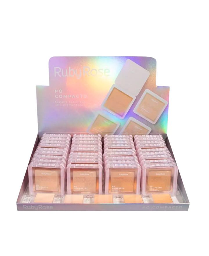 RUBY ROSE PO COMPACTO TEXTURA ACETINADA HB-F858 G1 BLISTER C/36