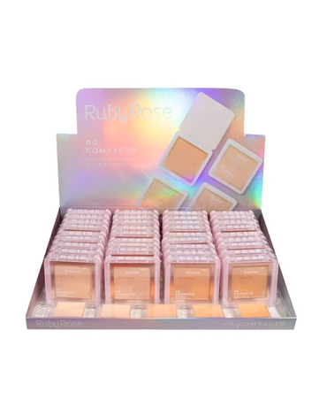 RUBY ROSE PO COMPACTO TEXTURA ACETINADA HB-F858 G1 BLISTER C/36