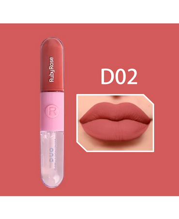 RUBY ROSE LIP GLOSS DUO MATE BRILLO TONO D02 HB-F568/G1