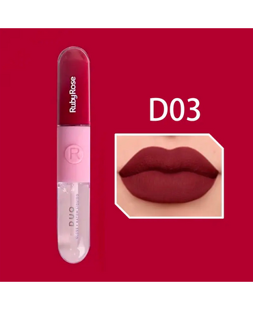 RUBY ROSE LIP GLOSS DUO MATE BRILLO TONO D03 HB-F568/G1
