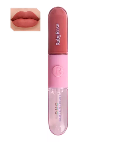 RUBY ROSE LIP GLOSS DUO MATE BRILLO TONO D04 HB-F568/G1