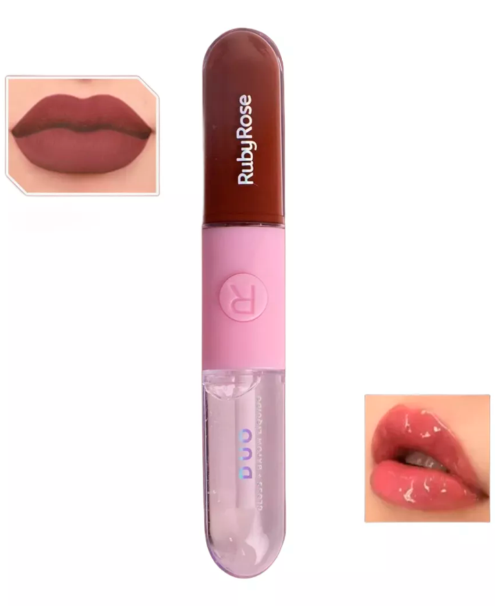 RUBY ROSE LIP GLOSS DUO MATE BRILLO TONO D10 HB-F568/G2