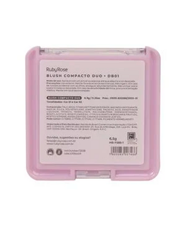 RUBY ROSE BLUSH COMPACTO DUO HB-F585-1 TONO DB01