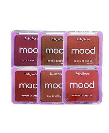 RUBY ROSE MOOD BLUSH CREMOSO HB-F587-1 BLISTER CON 36 PIEZAS 6 TONOS