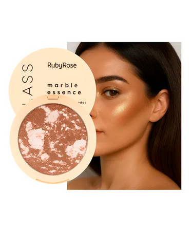 RUBY ROSE GLASS BRONZER E ILUMINADOR MARMORIZADO HB-F1605-2