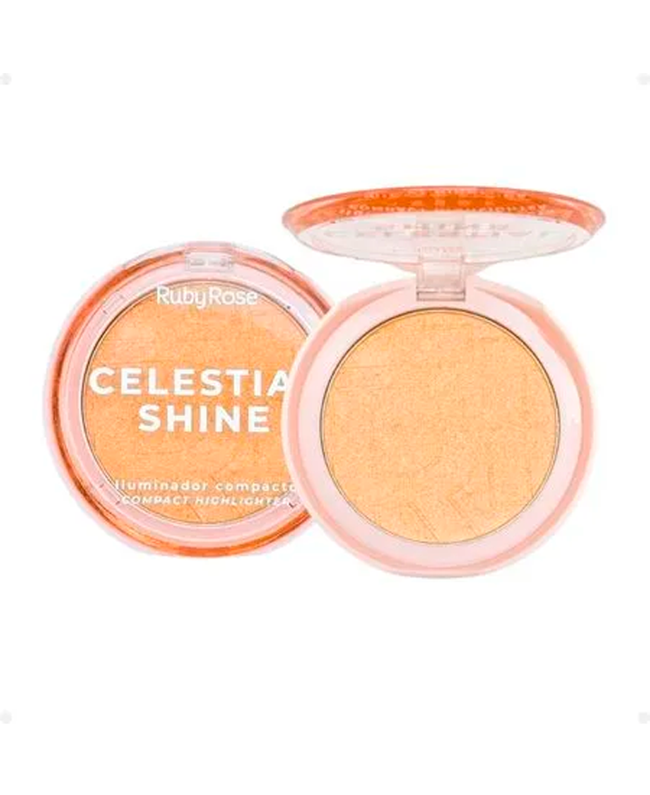 RUBY ROSE CELESTIAL SHINE ILUMINADOR COMPACTO HB-M701-3 CHAMPAGNE GLEAM
