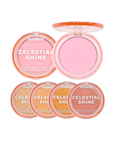 RUBY ROSE CELESTIAL SHINE ILUMINADOR COMPACTO HB-M701 BLISTER C/36 PZAS.