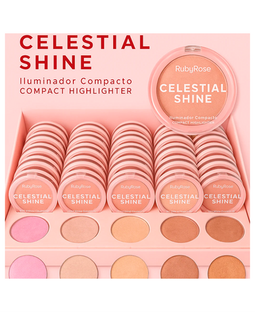 RUBY ROSE CELESTIAL SHINE ILUMINADOR COMPACTO HB-M701 BLISTER C/36 PZAS.