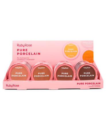 RUBY ROSE PURE PORCELAIN POLVO COMPACTO BLISTER CON 4 TONOS 24 PIEZAS HB-M401 GRUPO 1