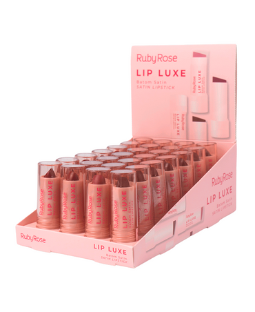 RUBY ROSE LIP LUXE SATIN LIPSTICK BLISTER CON 24 PIEZAS HB-L6000 GRUPO 1