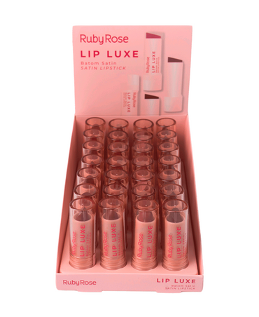 RUBY ROSE LIP LUXE SATIN LIPSTICK BLISTER CON 24 PIEZAS HB-L6000 GRUPO 1