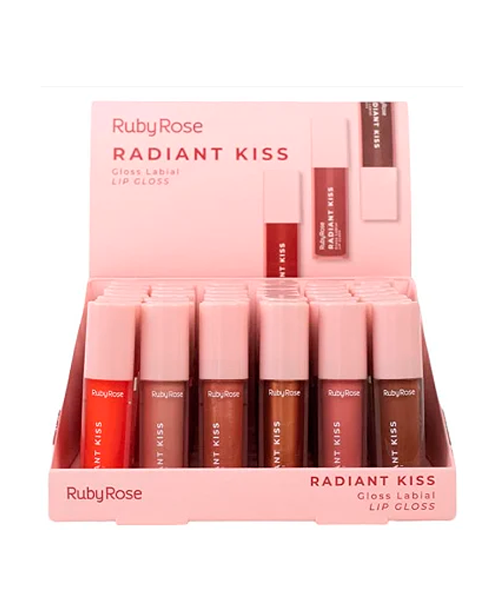 RUBY ROSE RADIANT KISS LIP GLOSS BLISTER CON 24 PIEZAS HB-L6400
