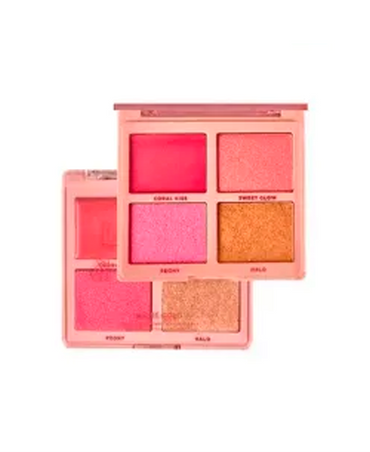RUBY ROSE BLUSH SHINE PALETA DE ILUMINADOR Y RUBOR ROSE GOLD HB-M1001-1