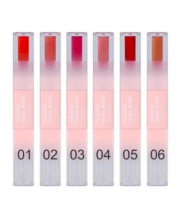 RUBY ROSE DUO KISS DUO LIPSTICK HB-L6203 /G1 BLISTER CON 36 PZAS.