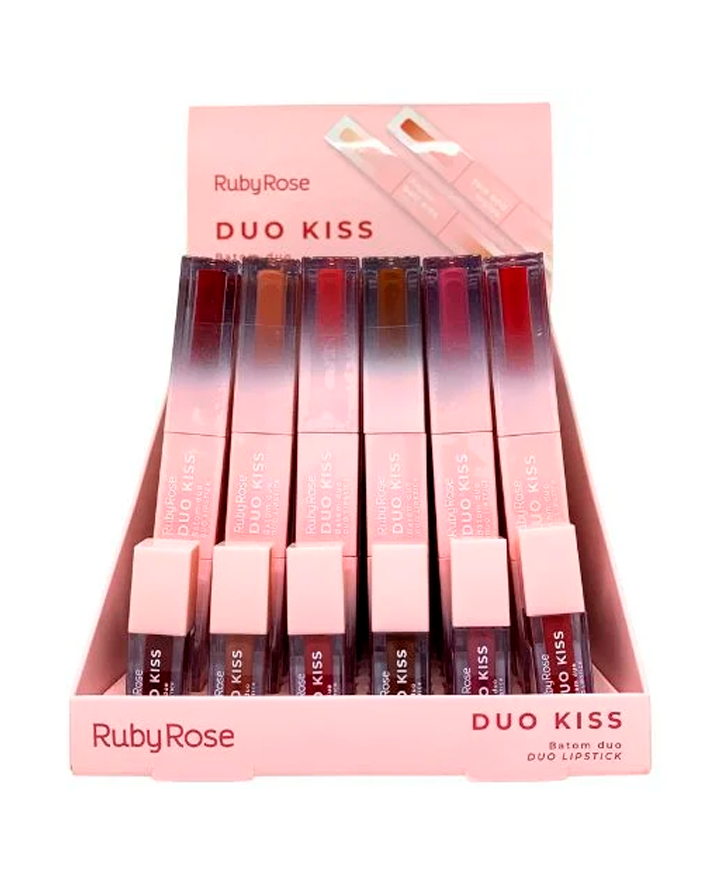RUBY ROSE DUO KISS DUO LIPSTICK HB-L6203 /G2 BLISTER CON 36 PZAS.