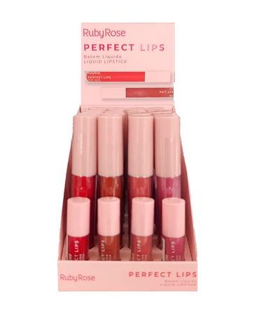 RUBY ROSE PERFECT LIPS BLISTER 4 TONOS 24 PIEZAS HB-L6200 GRUPO 2