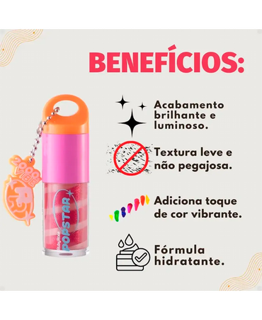 RUBY ROSE POP STAR LIP GLOSS CON CHARM OOPS HB-L6406-1/ G1 - El Palacio De La Belleza