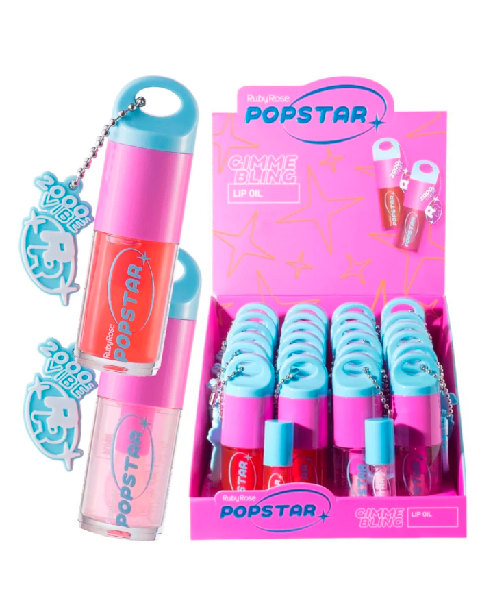 RUBY ROSE POP STAR GIMME BLING LIP OIL PLUSH HB-L6507 BLISTER C/24 PZAS.