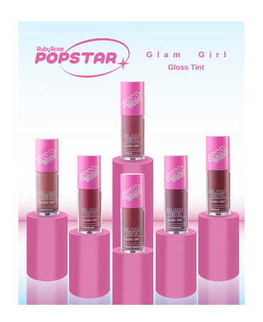 RUBY ROSE POPSTAR GLAM GIRL GLOSS TINT HB-L6603 36 PIEZAS 6 TONOS