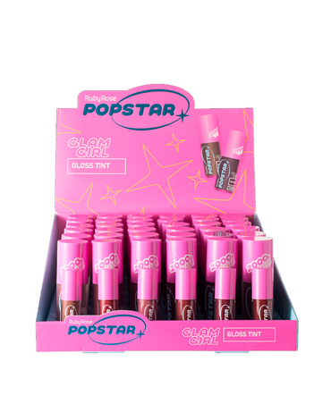 RUBY ROSE POPSTAR GLAM GIRL GLOSS TINT HB-L6603 36 PIEZAS 6 TONOS