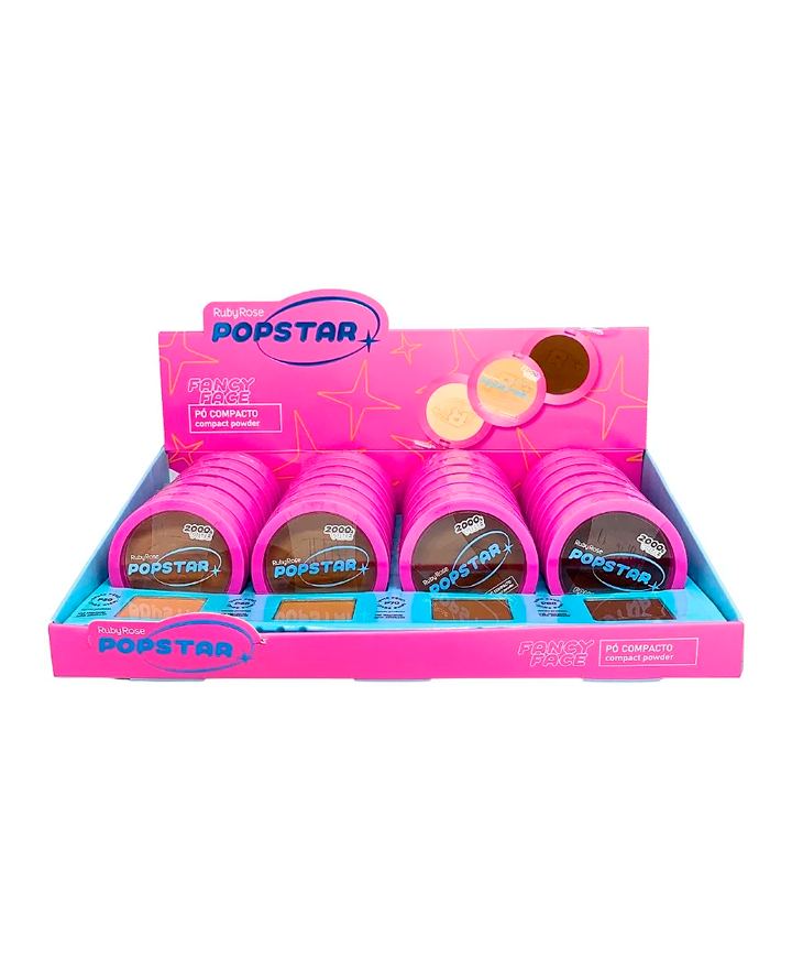 RUBY ROSE FANCY FACE COMPACT POWDER HB-M406 BLISTER C/24 PZAS.