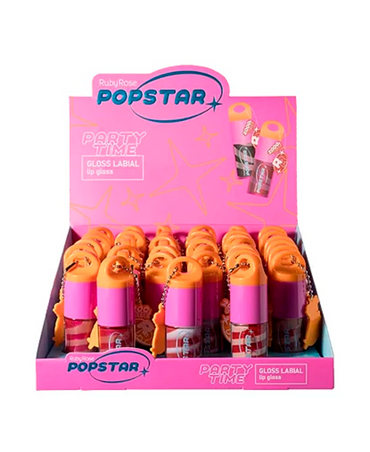RUBY ROSE POP STAR LIP GLOSS CON CHARM HB-L6406-4 BLISTER CON 36 PZAS. GRUPO 2