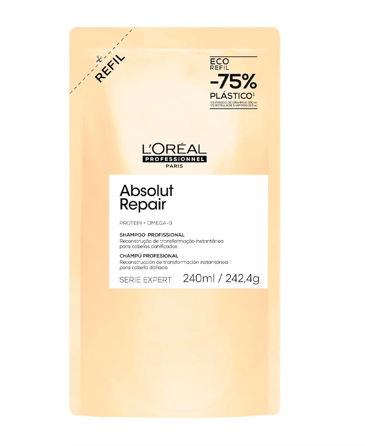 LP LOREAL SERIE EXPERT ABSOLUT REPAIR SHAMPOO 240 ML. REFILL - El Palacio De La Belleza
