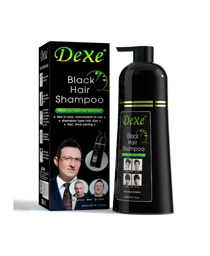 DEXE BLACK HAIR SHAMPOO TINTE CASTAÑO 400 ML.