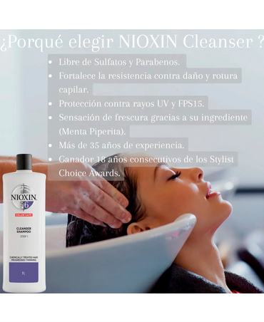 NIOXIN 6 CLEANSER SHAMPOO CABELLO TRATADO QUIMICAMENTE 1 LT. - El Palacio De La Belleza