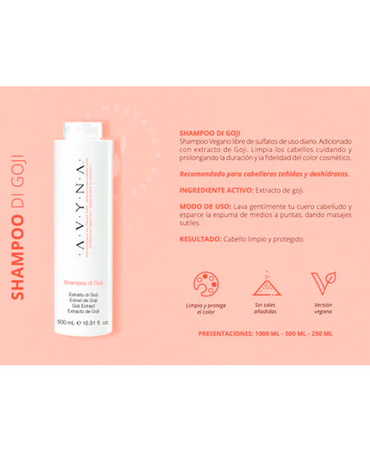 AVYNA DI GOJI SHAMPOO 500 ML. - El Palacio De La Belleza