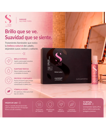 ALFA PARF SDL SUBLIME SHINE LOTION AMPOLLETAS 12 X13 ML. ROSA