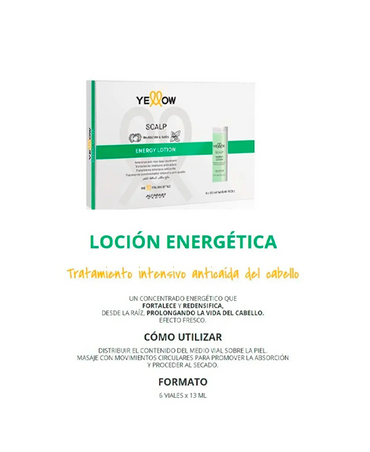 YELLOW SCALP ENERGY ENERGY 6X13 ML. - El Palacio De La Belleza