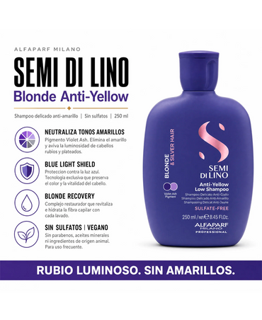 ALFA PARF SDL BLONDE INTENSE ANTI YELLOW SHAMPOO 250 ML.