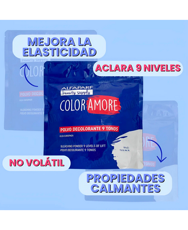 ALFA PARF COLOR AMORE DECOLORANTE 9 NIVELES 500 GRS.+PEROXIDO DE LITRO