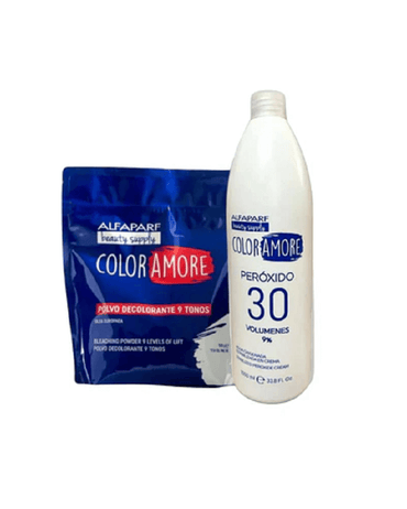 ALFA PARF COLOR AMORE DECOLORANTE 9 NIVELES 500 GRS.+PEROXIDO DE LITRO