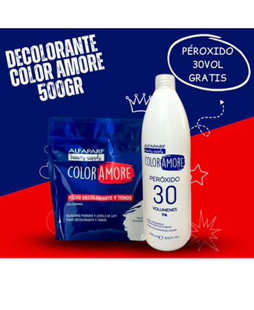 ALFA PARF COLOR AMORE DECOLORANTE 9 NIVELES 500 GRS.+PEROXIDO DE LITRO