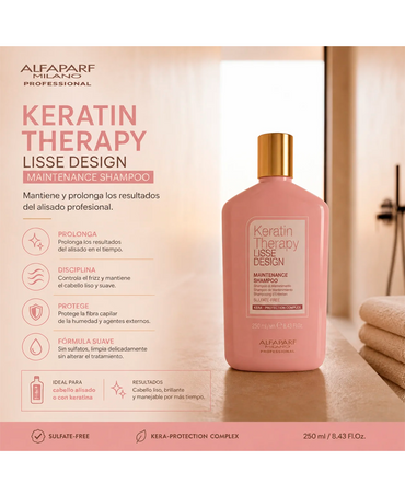 ALFA PARF KERATIN THERAPY LISSE DESIGN SHAMPOO 250 ML. NUEVO