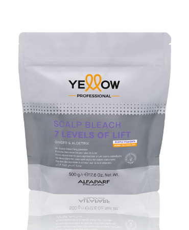 YELLOW SCALP BLEACH 7 LEVELS OF LIFT DECOLORANTE PURPLE PIGMENTS 500 G PF26956