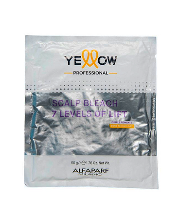 YELLOW SCALP BLEACH 7 LEVELS OF LIFT DECOLORANTE PURPLE PIGMENTS 50 G